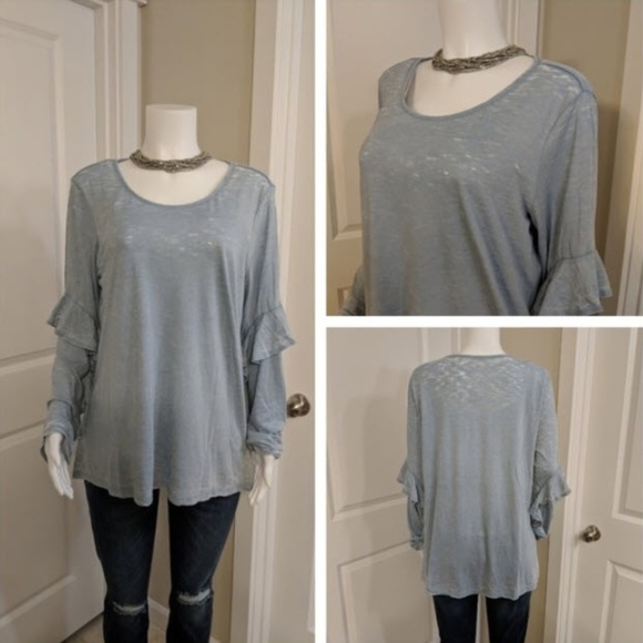 Style & Co. Tops - Style & Company Fog Wash Ruffle Tops, size XL NWT